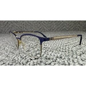 Escada Eyeglasses FRAME ONLY VESB01K 0H60 Blue/Gold‎ 52-18-135 Metal